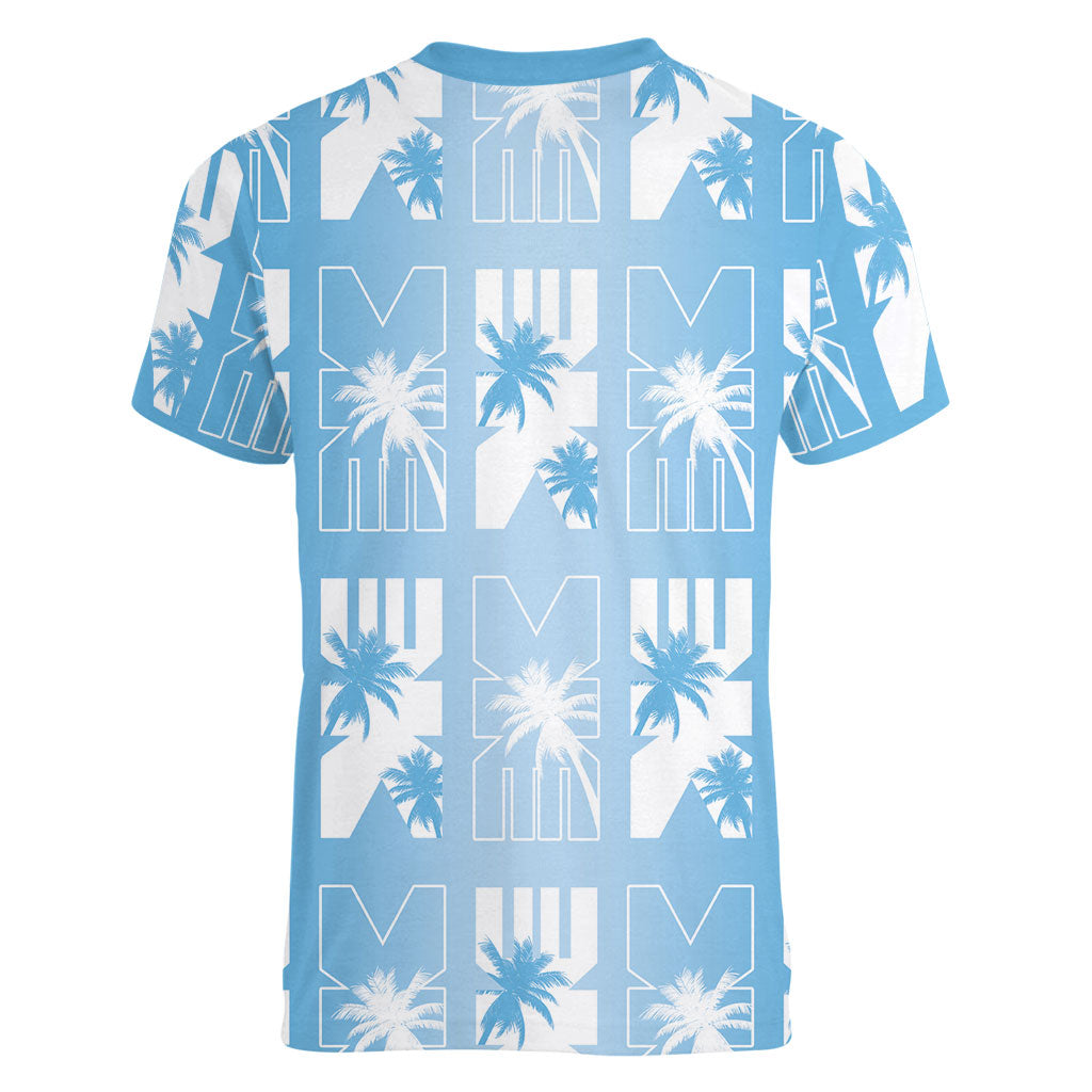 Bula Fiji Women V-Neck T-Shirt Blue Makare Masi Tapa Pattern LT05 - Polynesian Pride