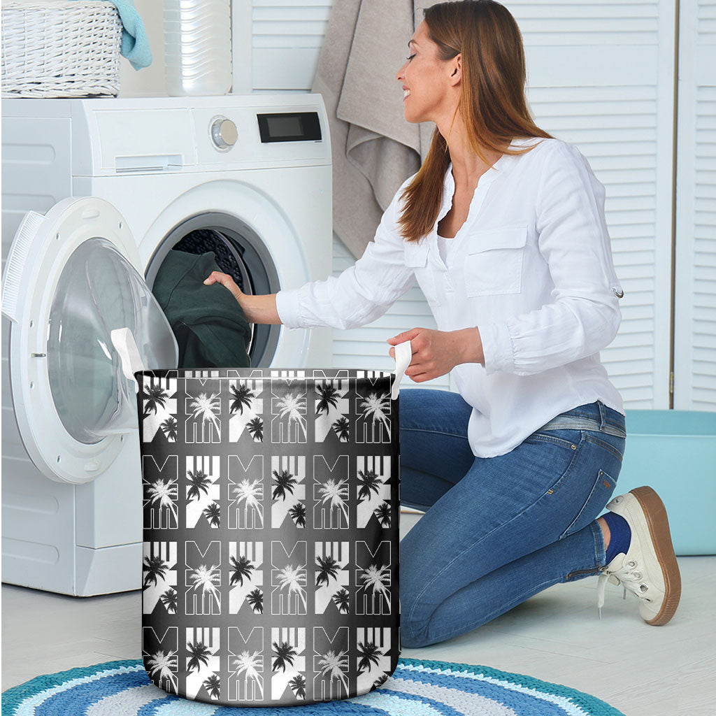 Bula Fiji Laundry Basket Black Makare Masi Tapa Pattern LT05 - Polynesian Pride