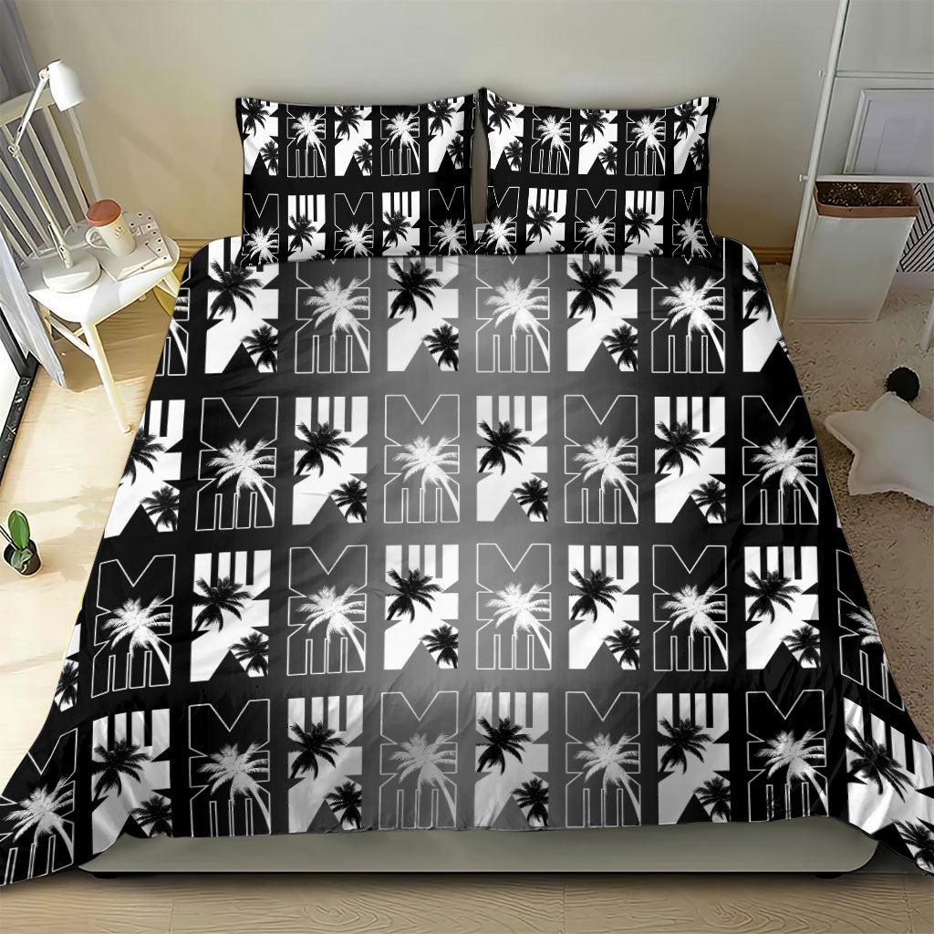 Bula Fiji Bedding Set Black Makare Masi Tapa Pattern LT05 - Polynesian Pride