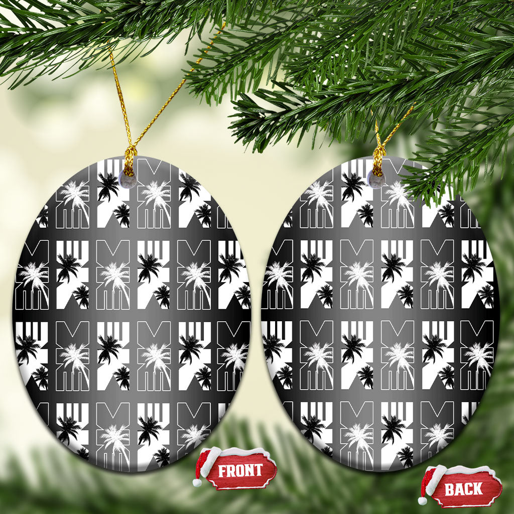 Bula Fiji Ceramic Ornament Black Makare Masi Tapa Pattern LT05 Oval Black - Polynesian Pride
