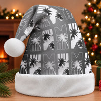 Bula Fiji Christmas Santa Hat Black Makare Masi Tapa Pattern LT05 Without Fur Black - Polynesian Pride