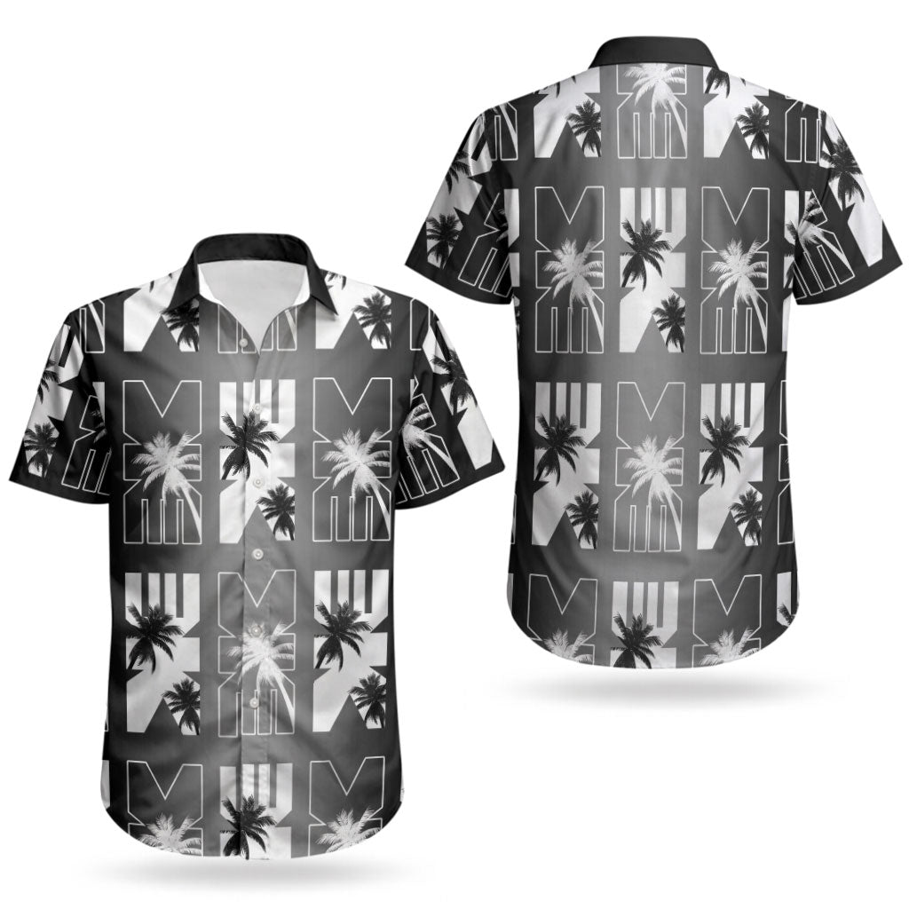 Bula Fiji Couples Matching Mermaid Dress and Hawaiian Shirt Black Makare Masi Tapa Pattern LT05 - Polynesian Pride
