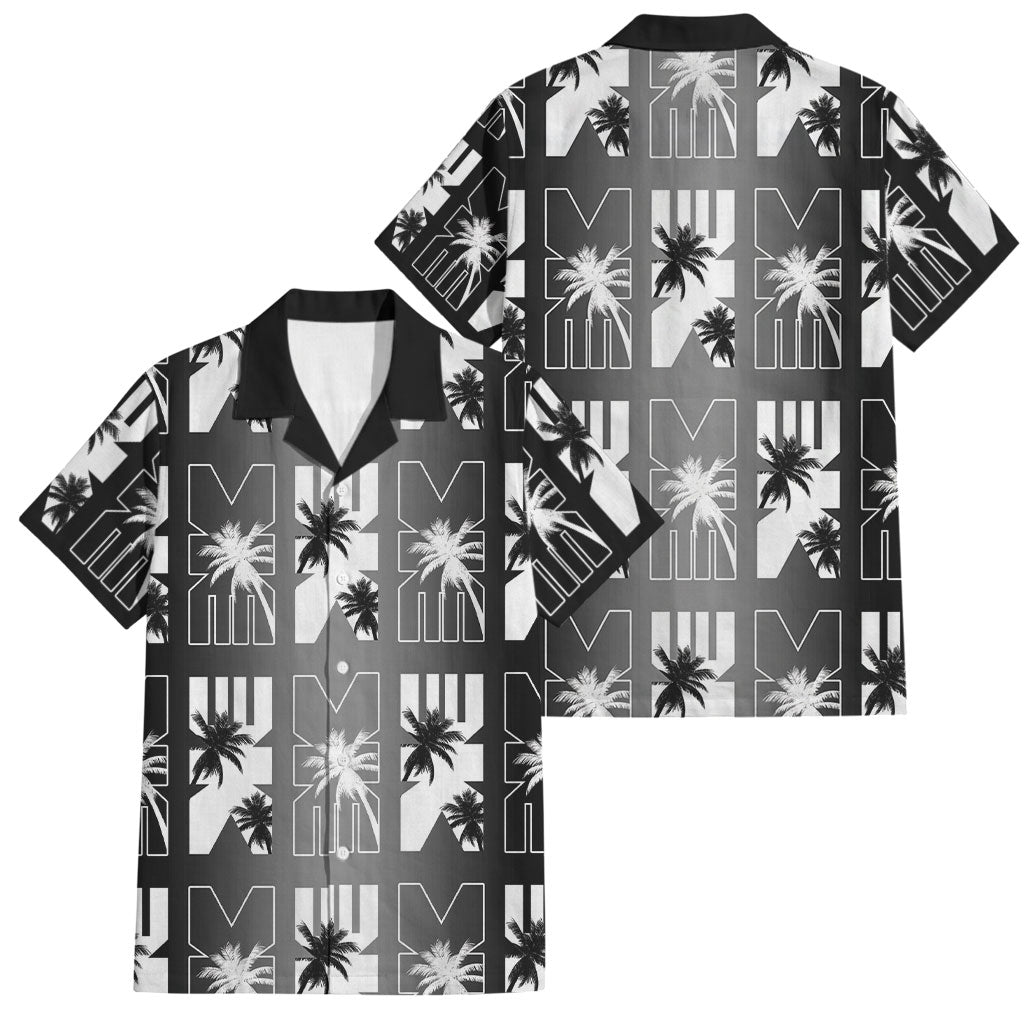 Bula Fiji Family Matching Off Shoulder Maxi Dress and Hawaiian Shirt Black Makare Masi Tapa Pattern LT05 Dad's Shirt - Short Sleeve Black - Polynesian Pride