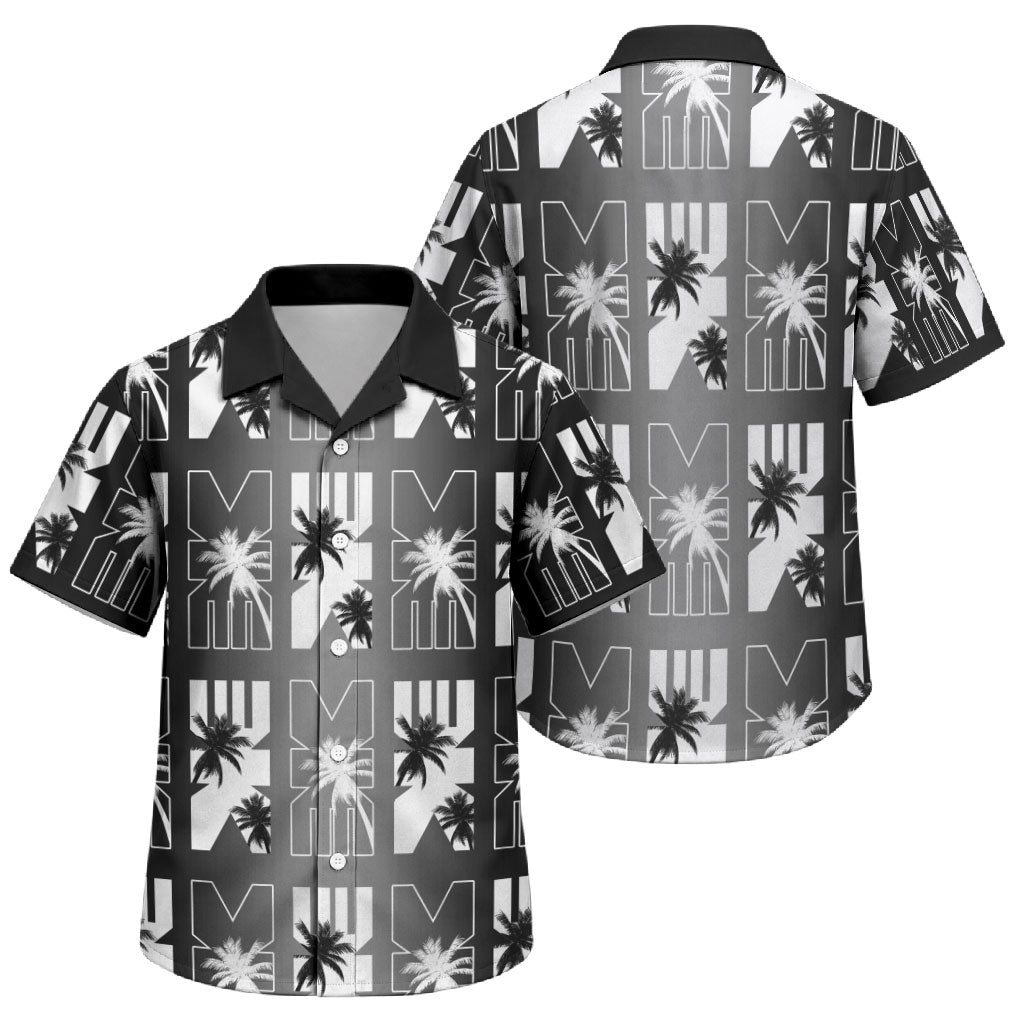 Bula Fiji Family Matching Off Shoulder Short Dress and Hawaiian Shirt Black Makare Masi Tapa Pattern LT05 Son's Shirt Black - Polynesian Pride