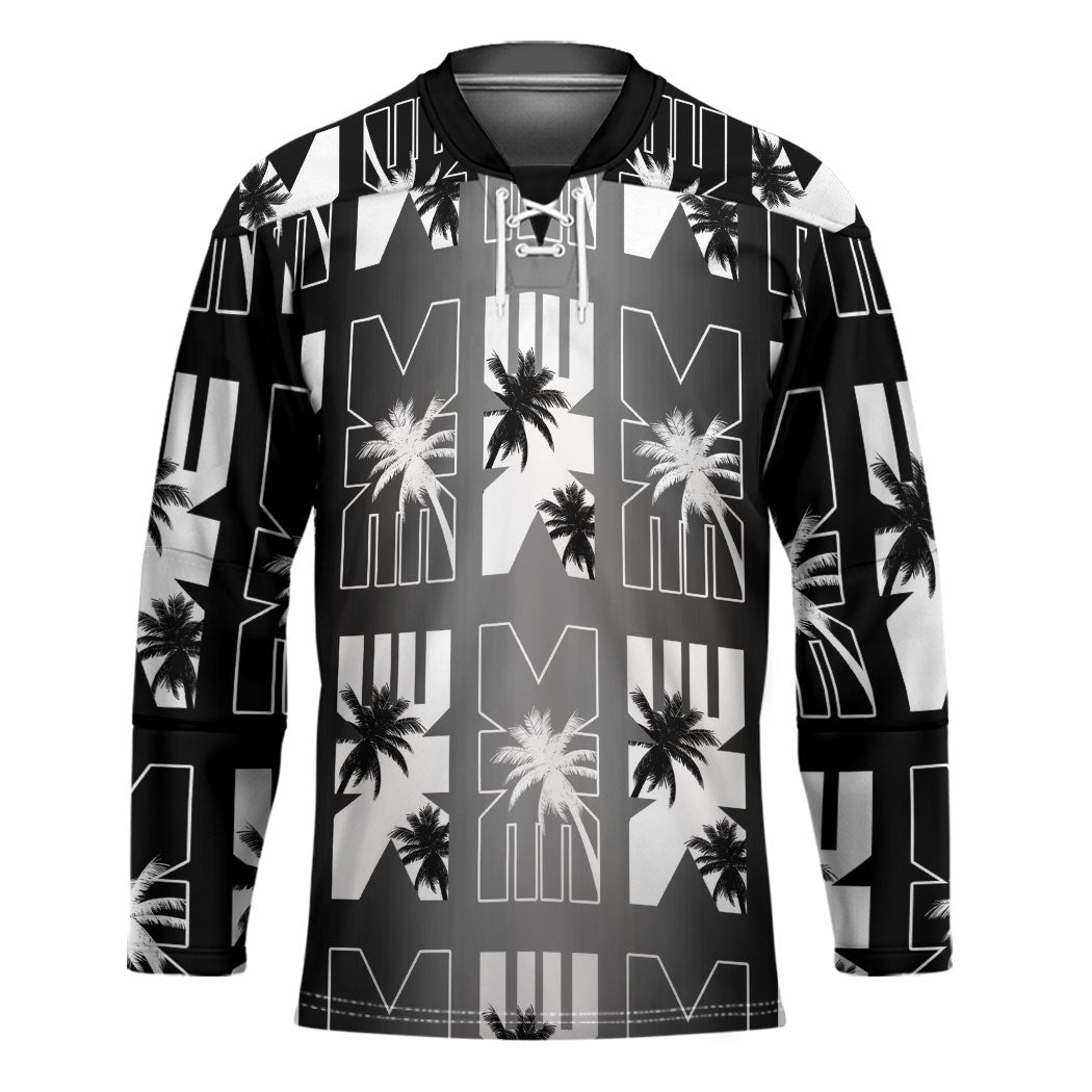 Bula Fiji Hockey Jersey Black Makare Masi Tapa Pattern