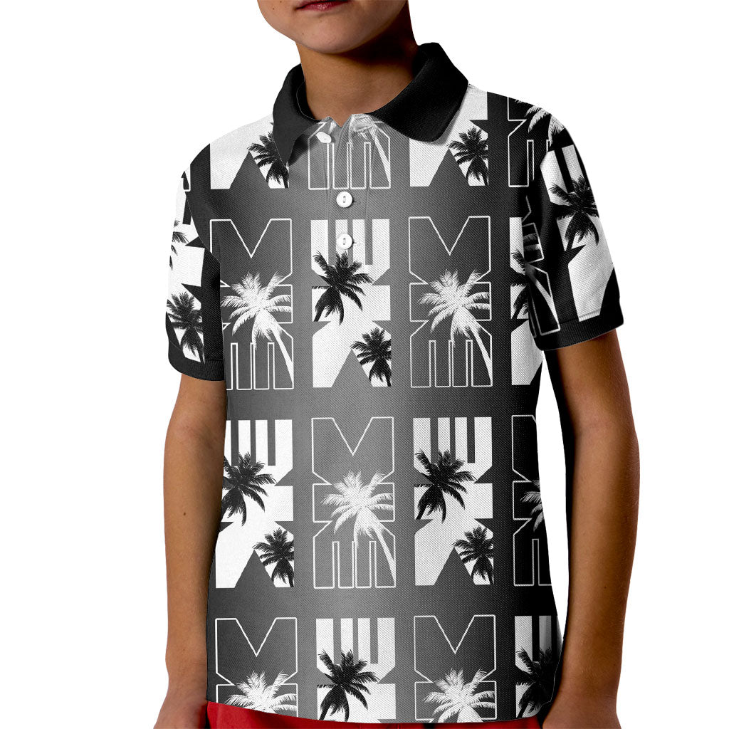 Bula Fiji Kid Polo Shirt Black Makare Masi Tapa Pattern LT05 Kid Black - Polynesian Pride