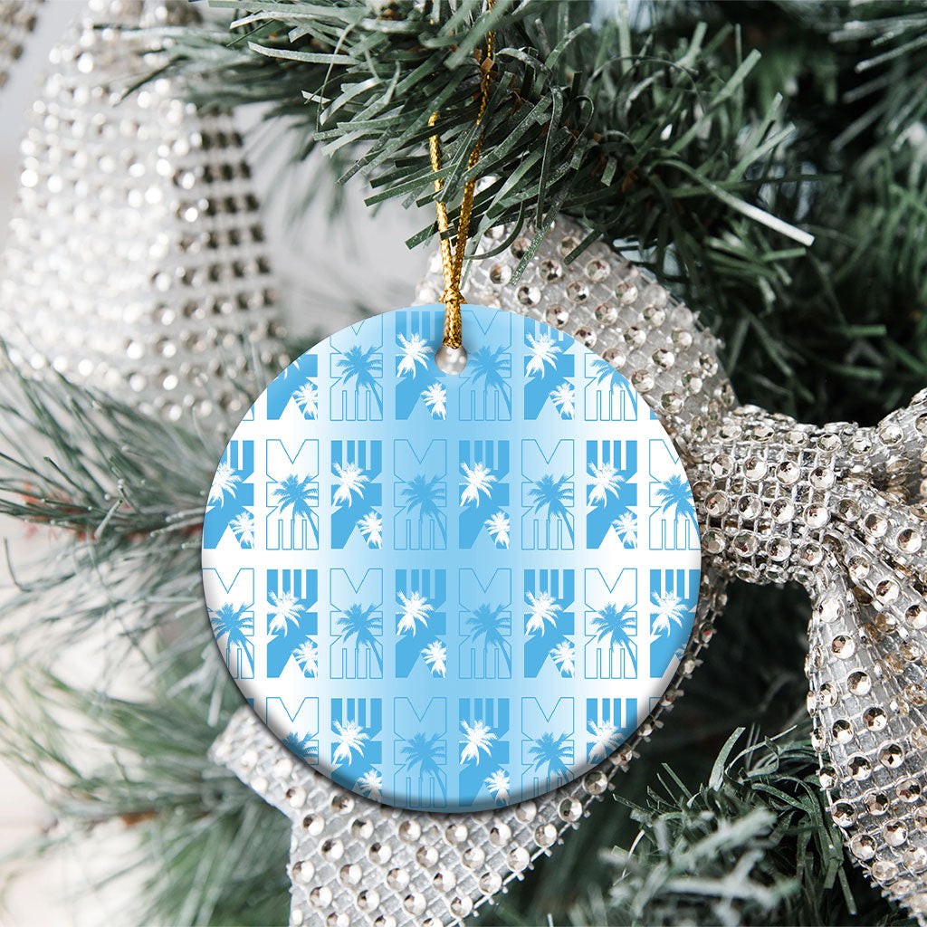 Bula Fiji Ceramic Ornament White Makare Masi Tapa Pattern LT05 - Polynesian Pride