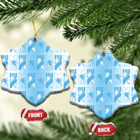 Bula Fiji Ceramic Ornament White Makare Masi Tapa Pattern LT05 Snow Flake White - Polynesian Pride