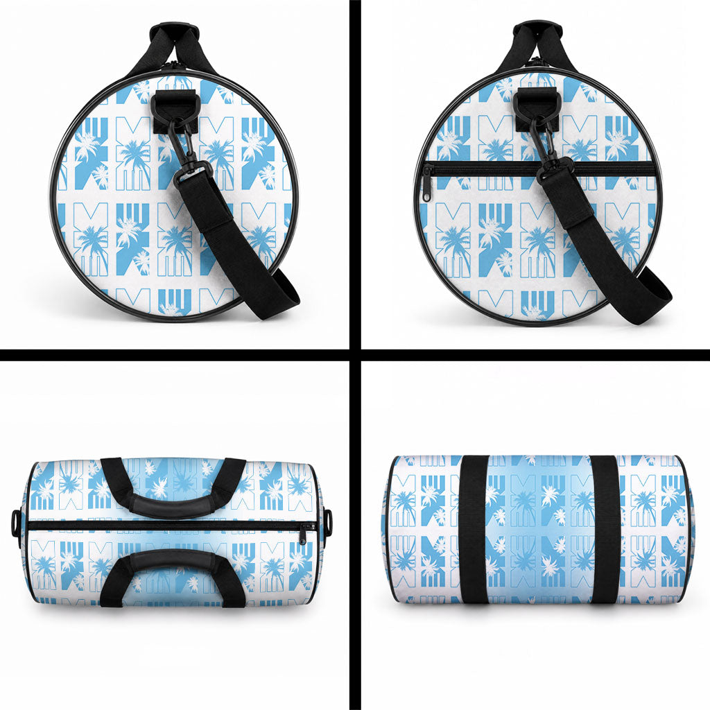 Bula Fiji Duffle Bag White Makare Masi Tapa Pattern