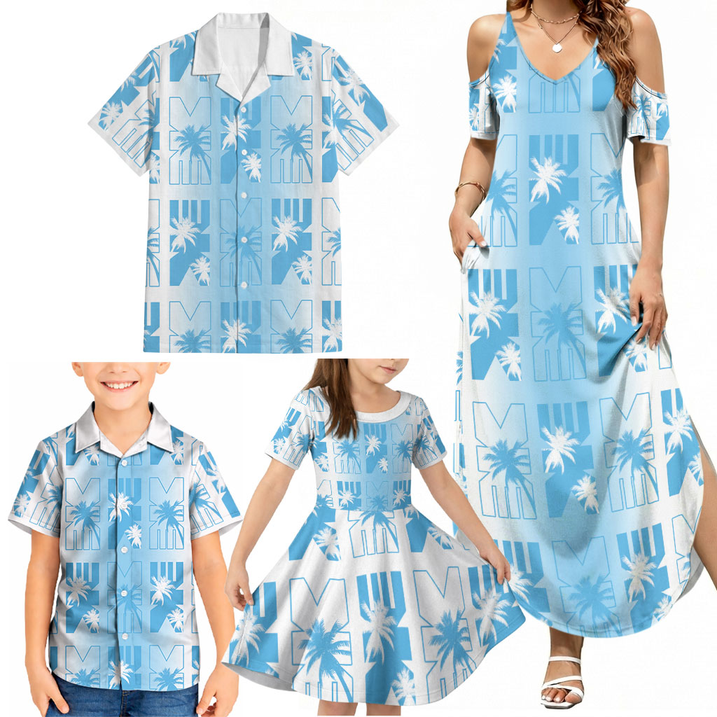 Bula Fiji Family Matching Summer Maxi Dress and Hawaiian Shirt White Makare Masi Tapa Pattern LT05 - Polynesian Pride