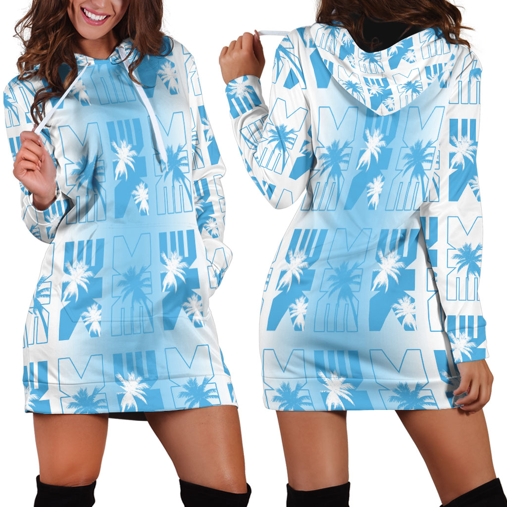 Bula Fiji Hoodie Dress White Makare Masi Tapa Pattern LT05 - Polynesian Pride