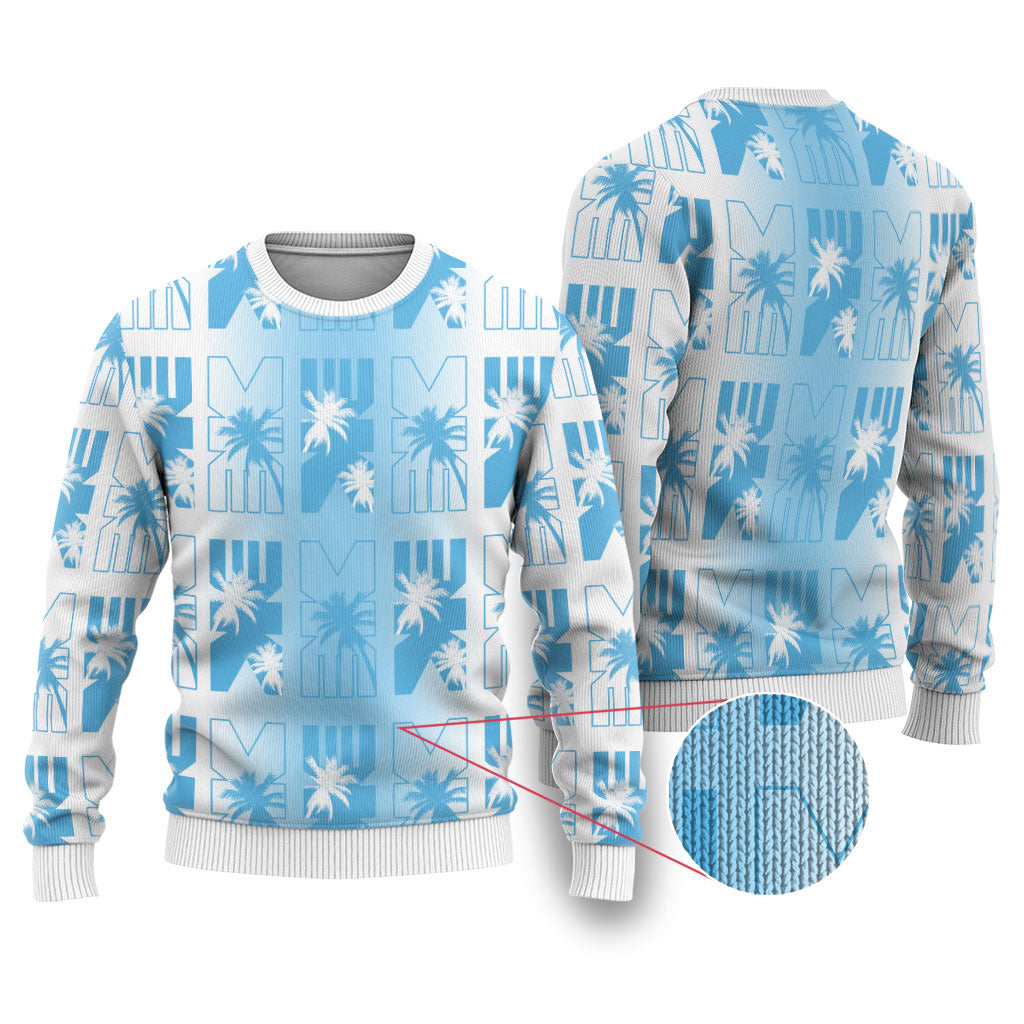 Bula Fiji Ugly Christmas Sweater White Makare Masi Tapa Pattern