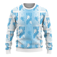 Bula Fiji Ugly Christmas Sweater White Makare Masi Tapa Pattern LT05 - Polynesian Pride