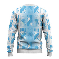 Bula Fiji Ugly Christmas Sweater White Makare Masi Tapa Pattern LT05 - Polynesian Pride