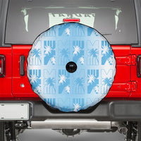 Bula Fiji Spare Tire Cover White Makare Masi Tapa Pattern LT05 - Polynesian Pride