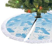 Bula Fiji Tree Skirt White Makare Masi Tapa Pattern LT05 - Polynesian Pride