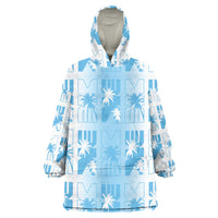 Bula Fiji Wearable Blanket Hoodie White Makare Masi Tapa Pattern LT05 One Size White - Polynesian Pride