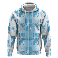 Bula Fiji Zip Hoodie White Makare Masi Tapa Pattern LT05 Zip Hoodie White - Polynesian Pride