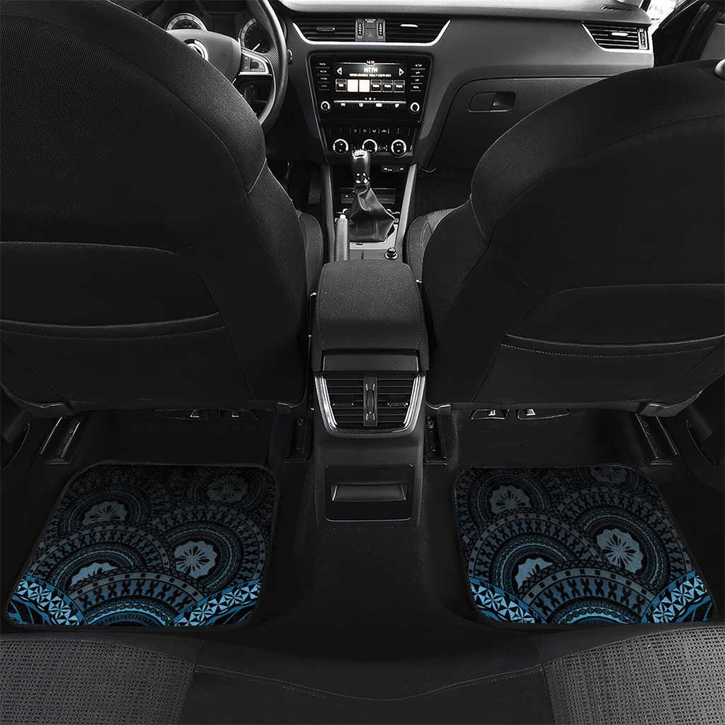 Happy Fiji Day 1970 Car Mats Flag Grunge Style LT05 Set 2pcs - Back Black - Polynesian Pride