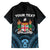 Personalised Happy Fiji Day 1970 Family Matching Off The Shoulder Long Sleeve Dress and Hawaiian Shirt Flag Grunge Style