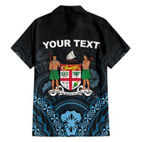 Personalised Happy Fiji Day 1970 Family Matching Summer Maxi Dress and Hawaiian Shirt Flag Grunge Style