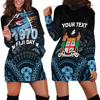 Personalised Happy Fiji Day 1970 Hoodie Dress Flag Grunge Style LT05 - Polynesian Pride