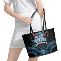Happy Fiji Day 1970 Leather Tote Bag Flag Grunge Style LT05 - Polynesian Pride