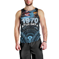 Personalised Happy Fiji Day 1970 Men Tank Top Flag Grunge Style LT05 - Polynesian Pride