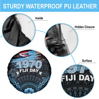Happy Fiji Day 1970 Spare Tire Cover Flag Grunge Style LT05 - Polynesian Pride