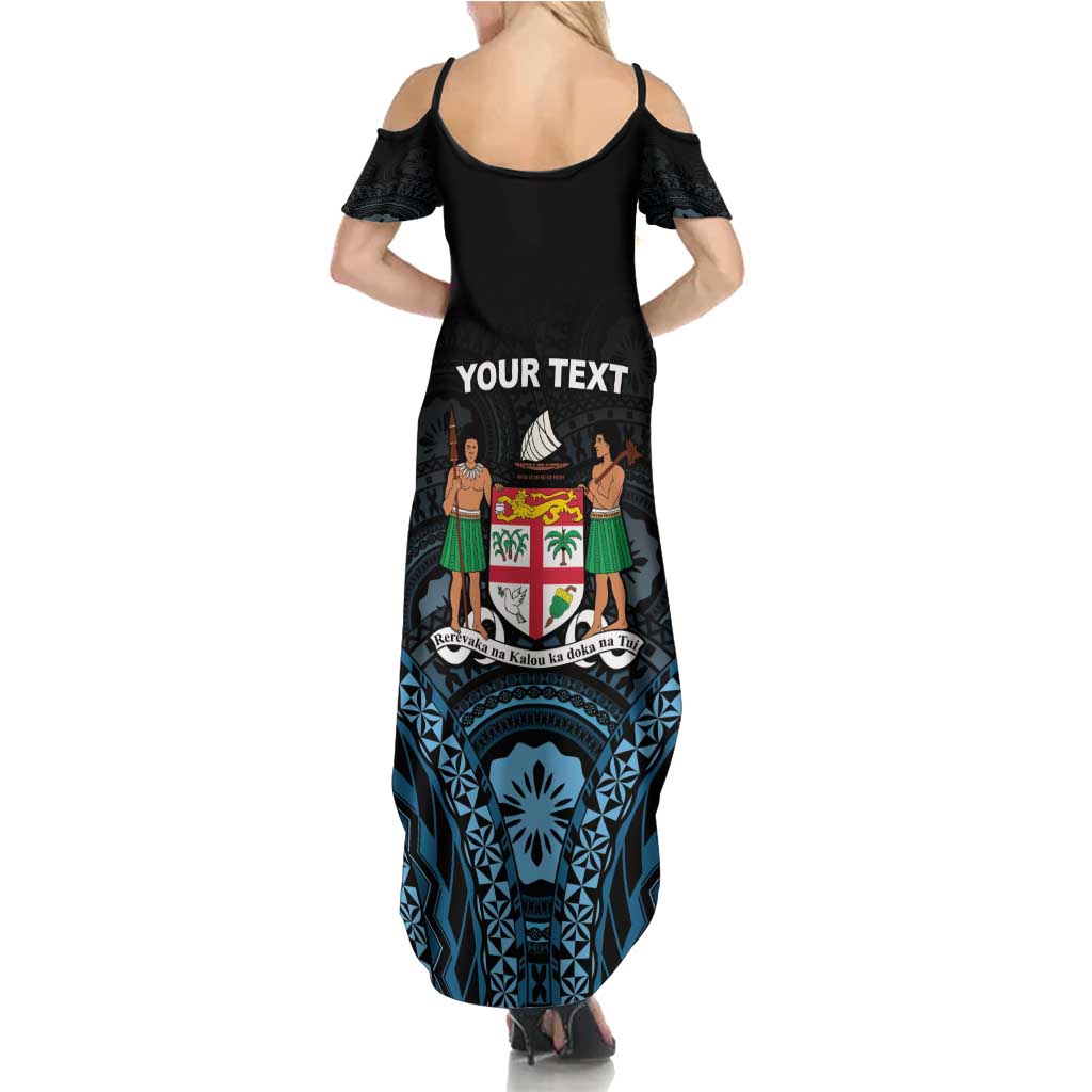 Personalised Happy Fiji Day 1970 Summer Maxi Dress Flag Grunge Style LT05 - Polynesian Pride