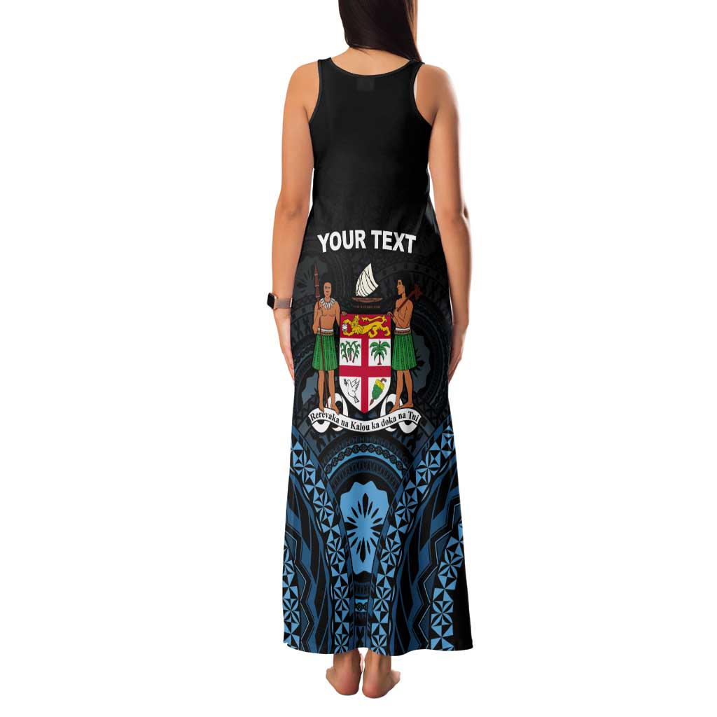 Personalised Happy Fiji Day 1970 Tank Maxi Dress Flag Grunge Style LT05 - Polynesian Pride