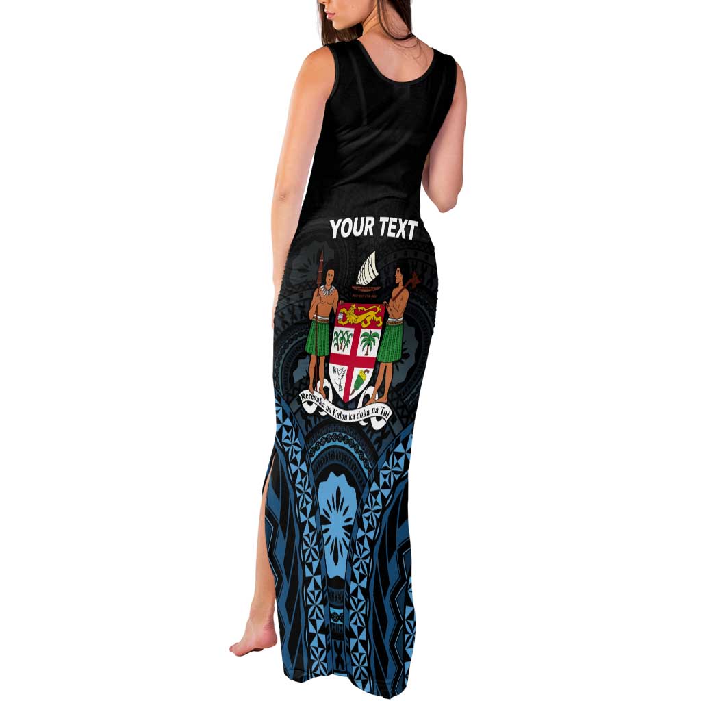 Personalised Happy Fiji Day 1970 Tank Maxi Dress Flag Grunge Style LT05 - Polynesian Pride
