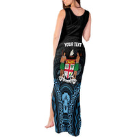 Personalised Happy Fiji Day 1970 Tank Maxi Dress Flag Grunge Style LT05 - Polynesian Pride