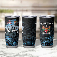 Personalised Happy Fiji Day 1970 Tumbler Cup Flag Grunge Style LT05 - Polynesian Pride