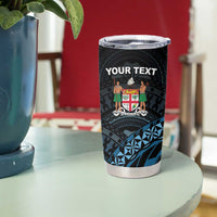 Personalised Happy Fiji Day 1970 Tumbler Cup Flag Grunge Style LT05 - Polynesian Pride