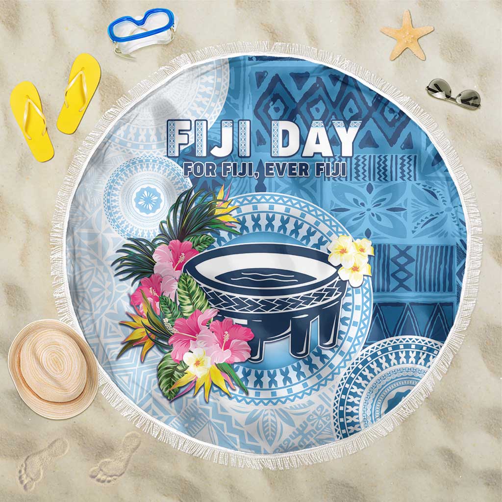 Fiji Day Beach Blanket Proud To Be Fijian LT05 One Size 150cm Blue - Polynesian Pride