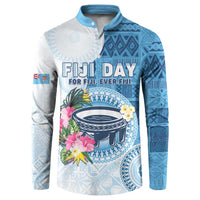 Fiji Day Button Sweatshirt Proud To Be Fijian LT05 Blue - Polynesian Pride