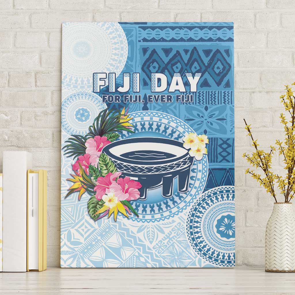 Fiji Day Canvas Wall Art Proud To Be Fijian LT05 Without Frame Blue - Polynesian Pride