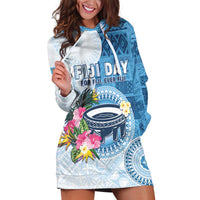 Fiji Day Hoodie Dress Proud To Be Fijian LT05 Blue - Polynesian Pride