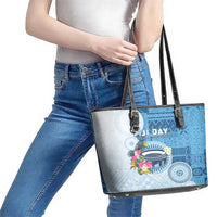 Fiji Day Leather Tote Bag Proud To Be Fijian LT05 - Polynesian Pride