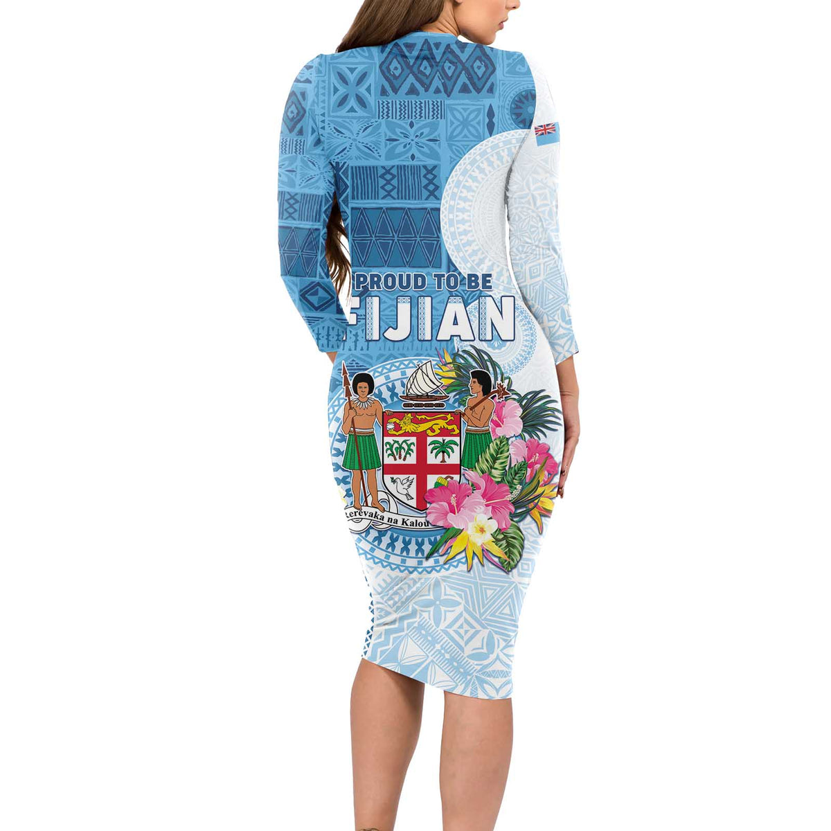 Fiji Day Long Sleeve Bodycon Dress Proud To Be Fijian