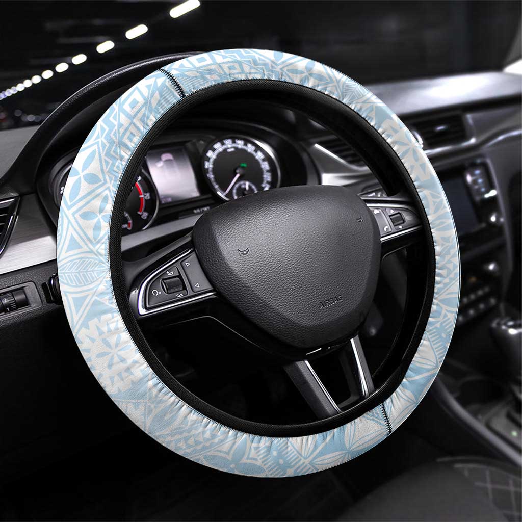 Fiji Day Steering Wheel Cover Proud To Be Fijian LT05 Universal Fit Blue - Polynesian Pride