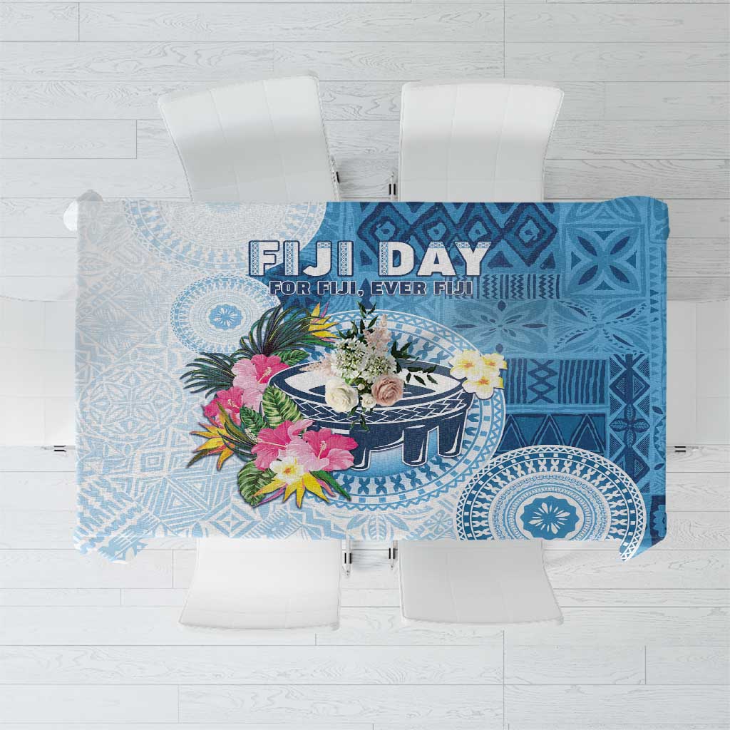 Fiji Day Tablecloth Proud To Be Fijian LT05 Blue - Polynesian Pride
