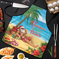 Hawaii Jolly Christmas Apron Xmas Is Better At The Beach LT05 Blue - Polynesian Pride