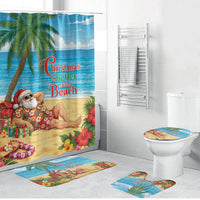 Hawaii Jolly Christmas Bathroom Set Xmas Is Better At The Beach LT05 Bathroom Set (4 pcs) Blue - Polynesian Pride