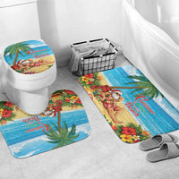 Hawaii Jolly Christmas Bathroom Set Xmas Is Better At The Beach LT05 Mat Set Only (3 pcs) One Size Blue - Polynesian Pride