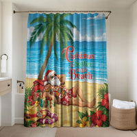 Hawaii Jolly Christmas Bathroom Set Xmas Is Better At The Beach LT05 Shower Curtain Only Blue - Polynesian Pride