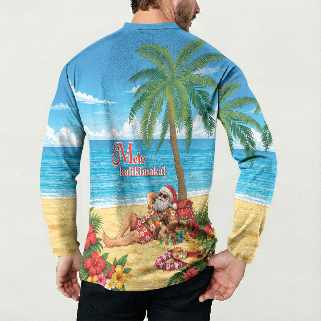 Hawaii Jolly Christmas Button Sweatshirt Xmas Is Better At The Beach LT05 - Polynesian Pride