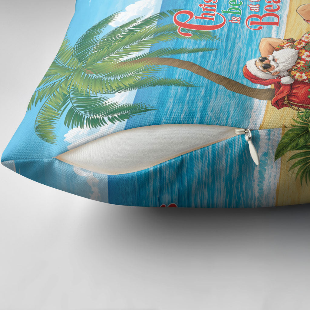 Hawaii Jolly Christmas Pillow Cover Xmas Is Better At The Beach LT05 - Polynesian Pride