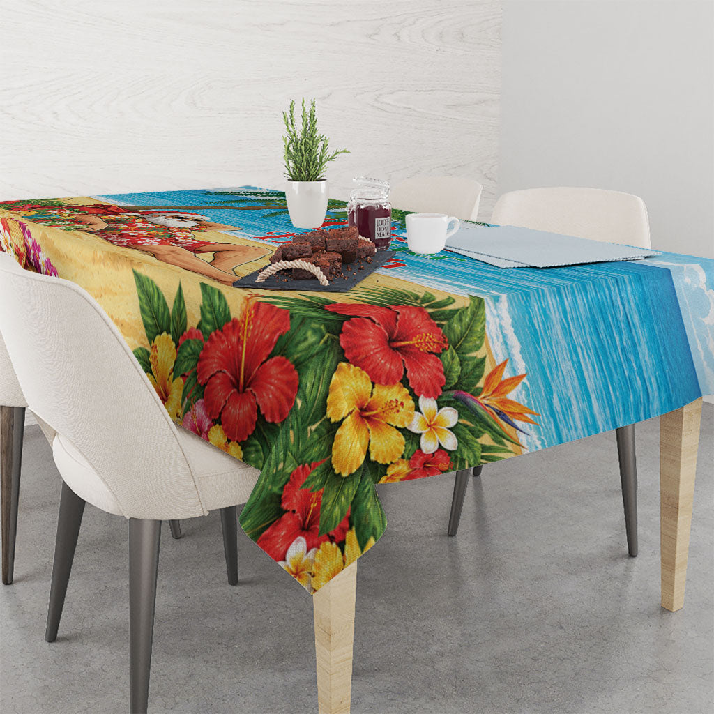 Hawaii Jolly Christmas Tablecloth Xmas Is Better At The Beach LT05 - Polynesian Pride